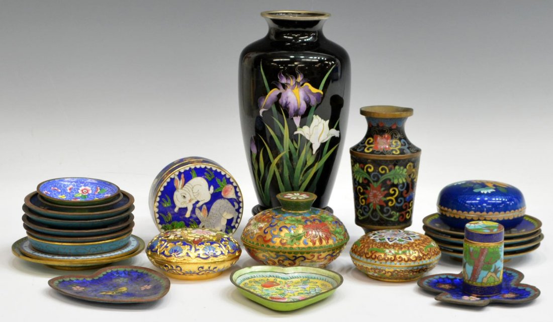 HUGE COLLECTION JAPANESE & CHINESE CLOISONNE ITEMS (1 of 3)