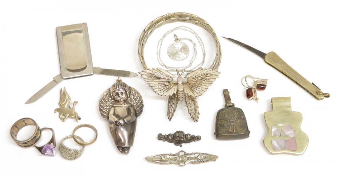 (18) LADIES ESTATE VINTAGE STERLING JEWELRY GROUP (1 of 6)