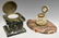 (5)ANTIQUE MARBLE INKWELLS & SOAP BUBBLE ART GLASS - 5