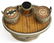 (6) TRAVELING FAUX WOOD & LEATHER INKWELL GROUP - 2