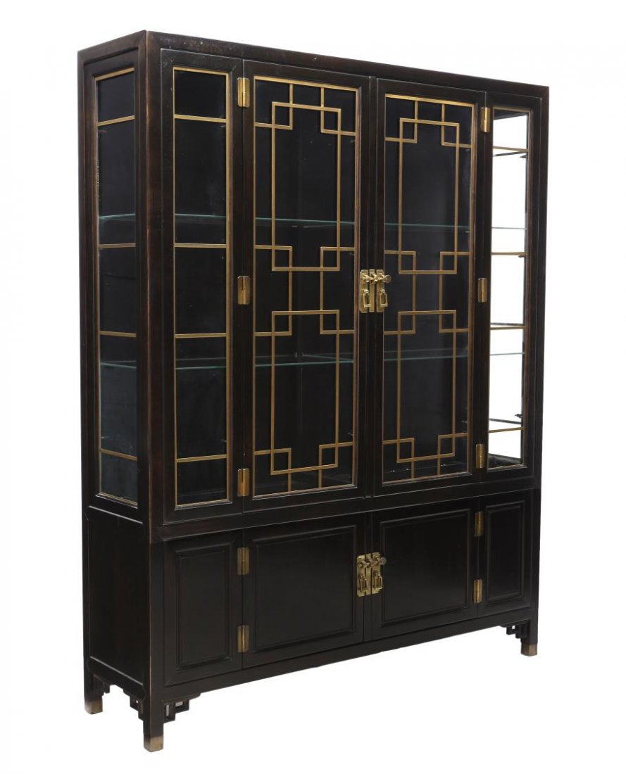 ASIAN STYLE BLACK & GILT METAL CHINA