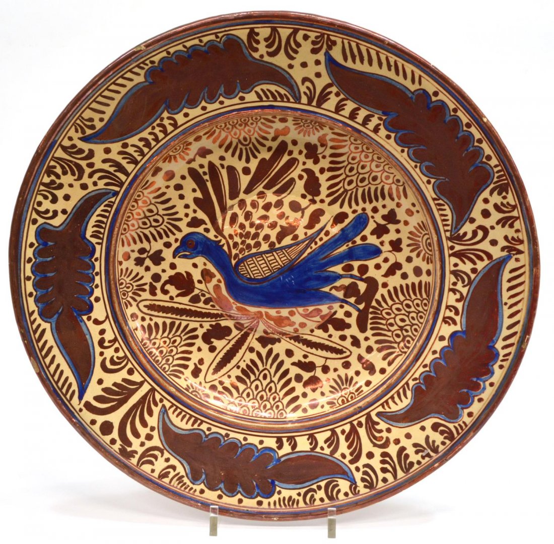 LARGE HISPANO-MORESQUE REVIVAL POTTERY BASIN (1 of 4)