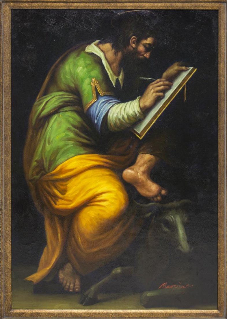 FRAMED PAINTING, AFTER GIORGIO VASARI, SAINT LUKE (1 of 4)