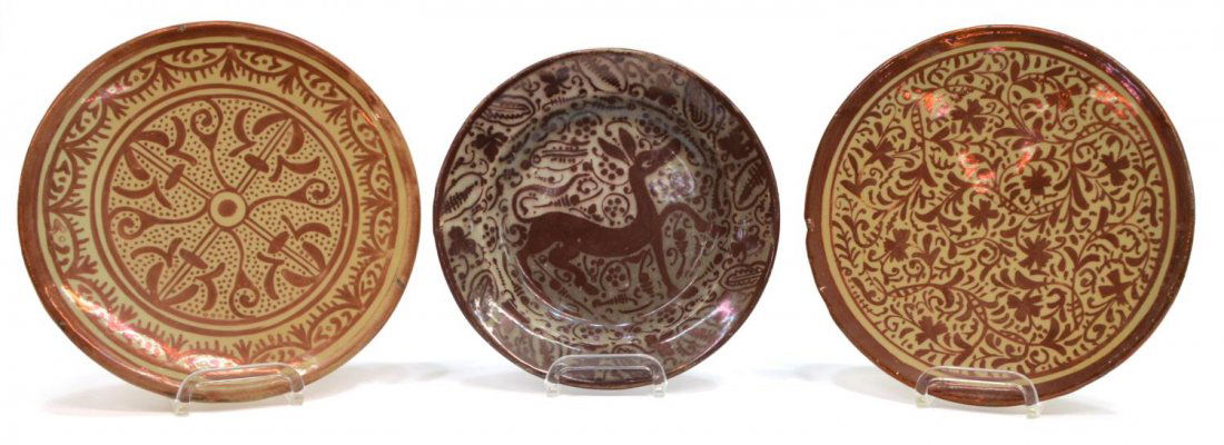 (3)HISPANO-MORESQUE COPPER LUSTRE REFLEJOS POTTERY (1 of 8)