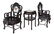 (3) CHINESE HARDWOOD INLAID MARBLE SALON SUITE