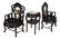 (3) CHINESE HARDWOOD INLAID MARBLE SALON SUITE