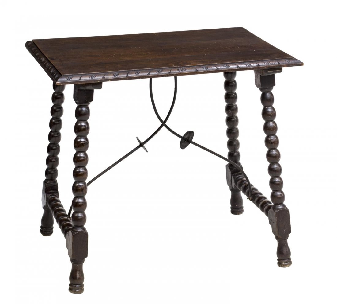 SPANISH BAROQUE STYLE CARVED SIDE TABLE 19TH C (1 of 2)