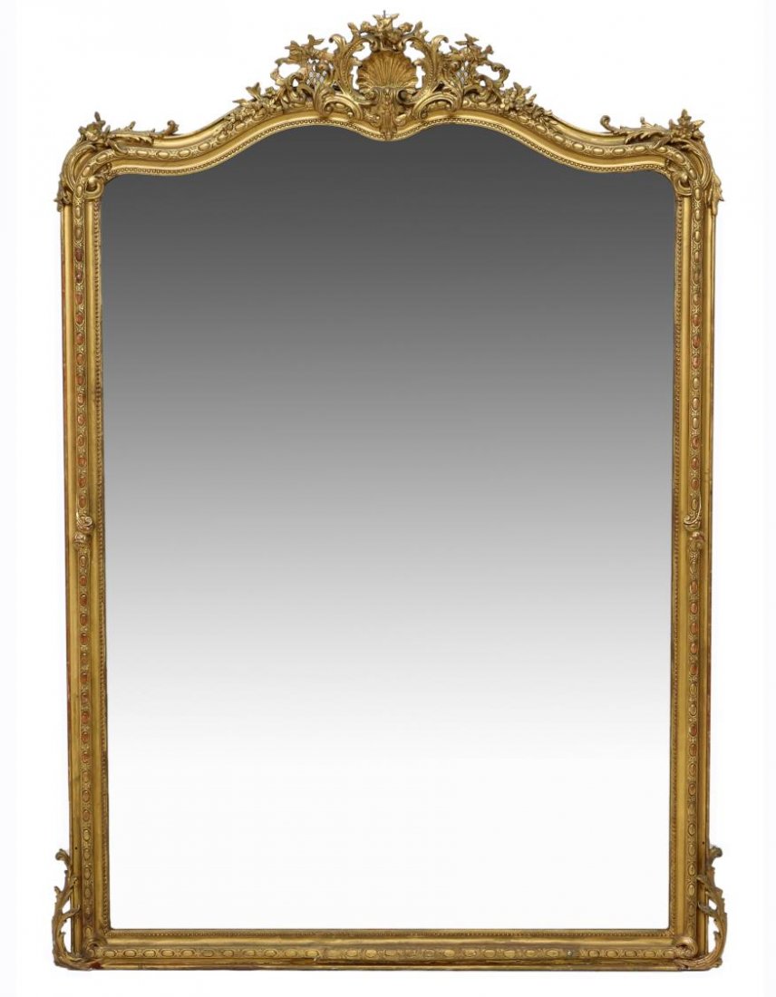 LOUIS XV STYLE GILTWOOD WALL MIRROR, 19TH C. (1 of 4)