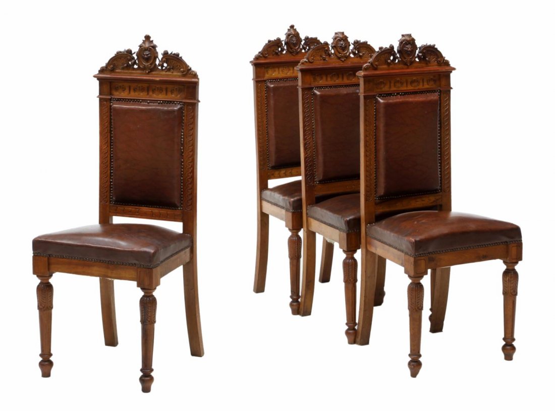 (4) ITALIAN RENAISSANCE REVIVAL CARVED CHAIRS (1 of 4)