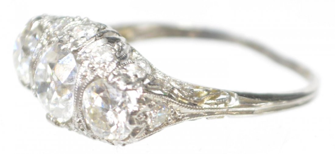 LADIES ESTATE PLATINUM TRIPLE DIAMOND RING (1 of 3)