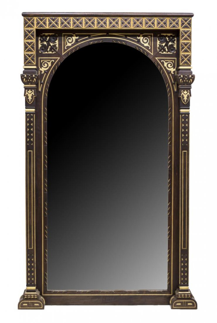 LARGE SPANISH PARCEL GILT WALL MIRROR (1 of 2)