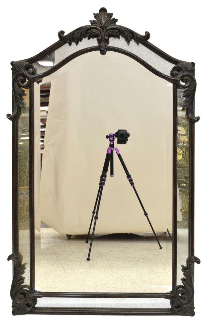 CARVED WOODEN FRAMED MIRROR (1 of 3)