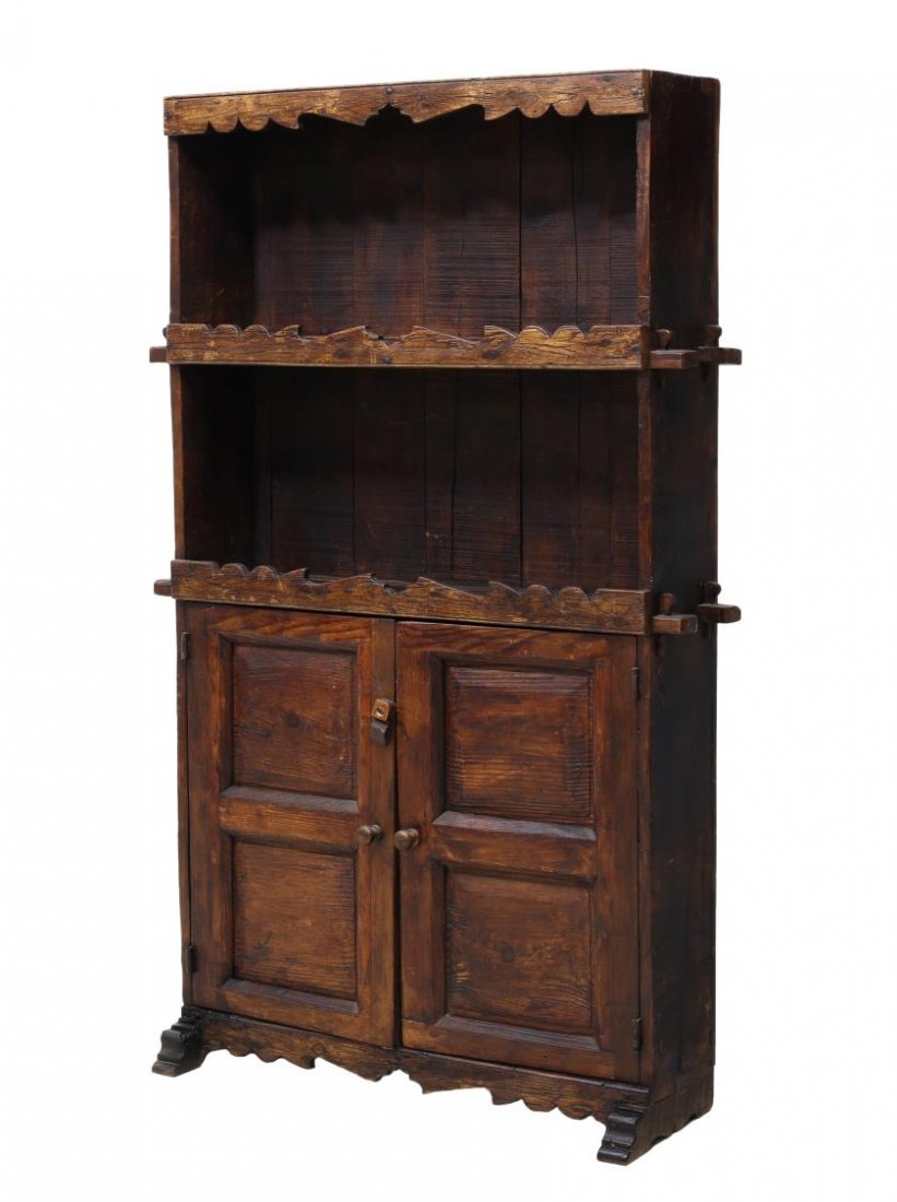 RUSTIC SPANISH OAK DISPLAY CUPBOARD (1 of 2)
