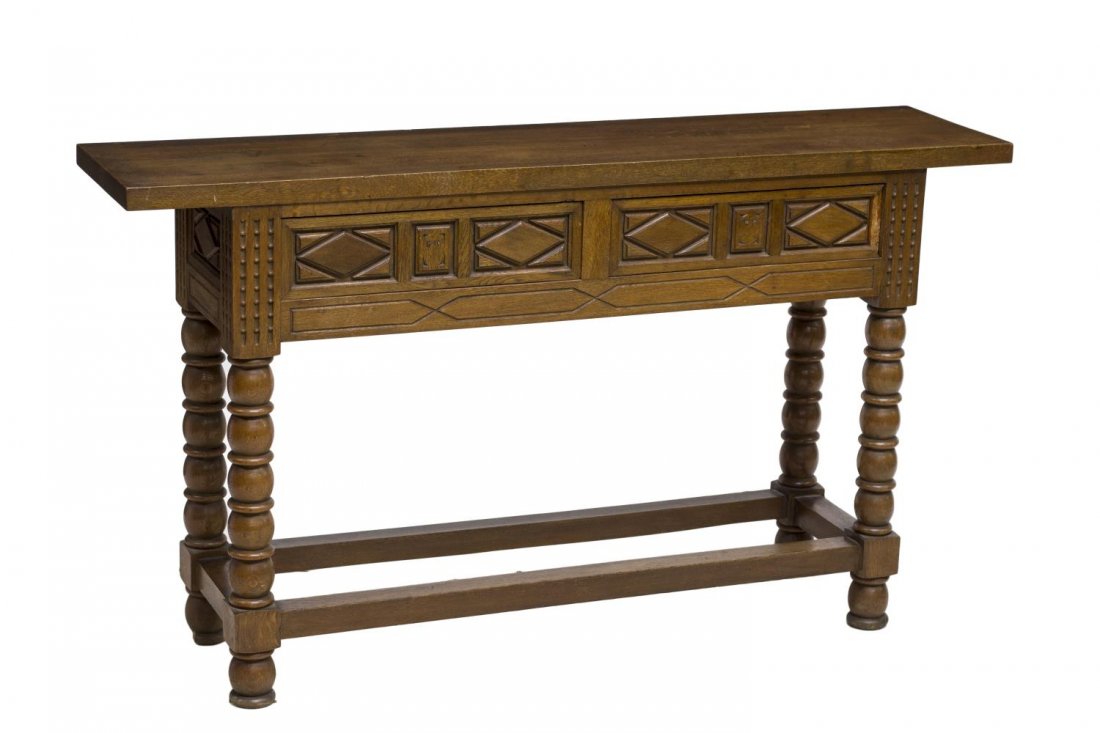 SPANISH BAROQUE STYLE WALNUT HALL TABLE (1 of 3)