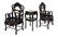 (3) CHINESE HARDWOOD INLAID MARBLE SALON SUITE