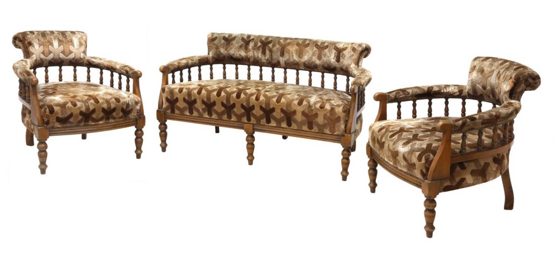 (3) SPANISH SALON SUITE, SETTEE & CHAIRS (1 of 3)