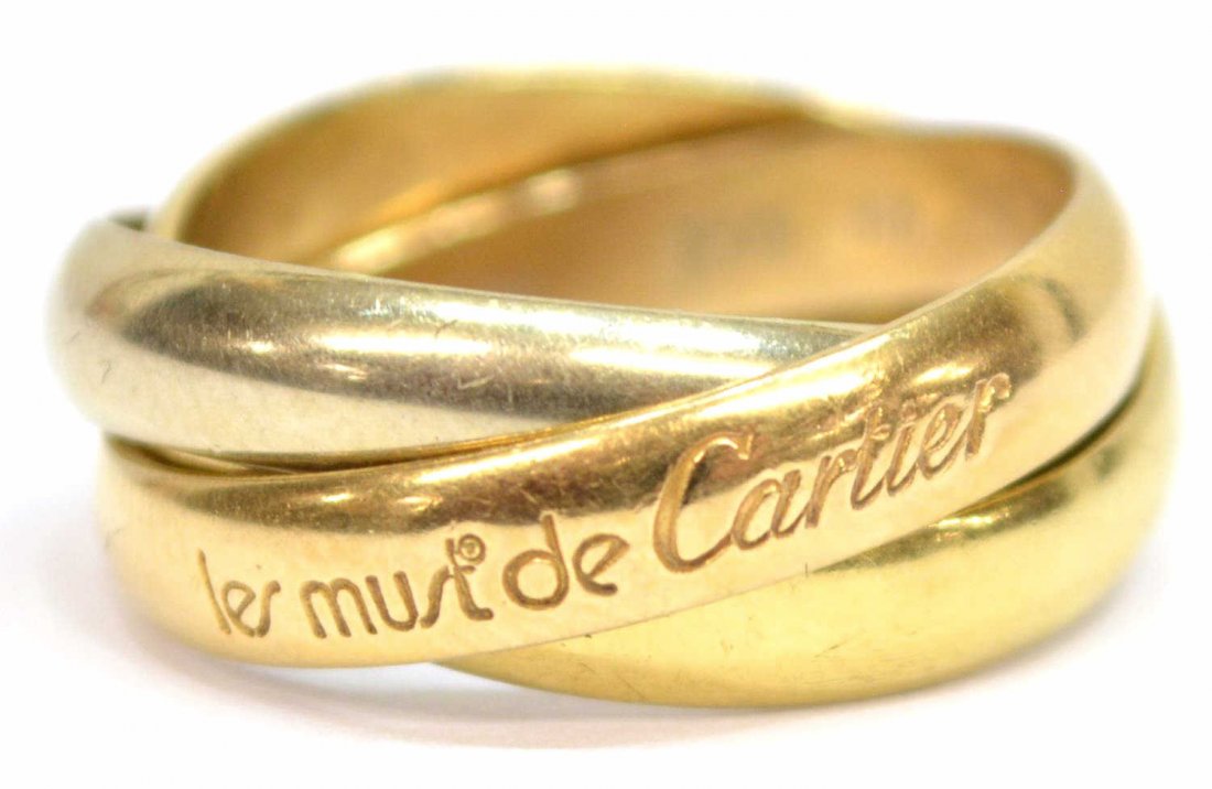LADIES MUST DE CARTIER 18KT GOLD TRINITY BAND (1 of 3)
