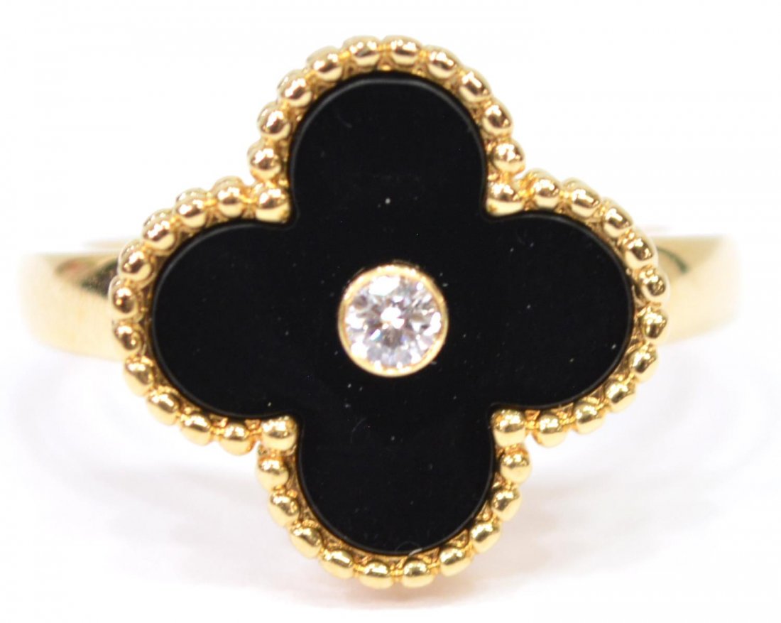 LADIES VAN CLEEF & ARPELS 'ALHAMBRA' 18K DIA. RING (1 of 3)