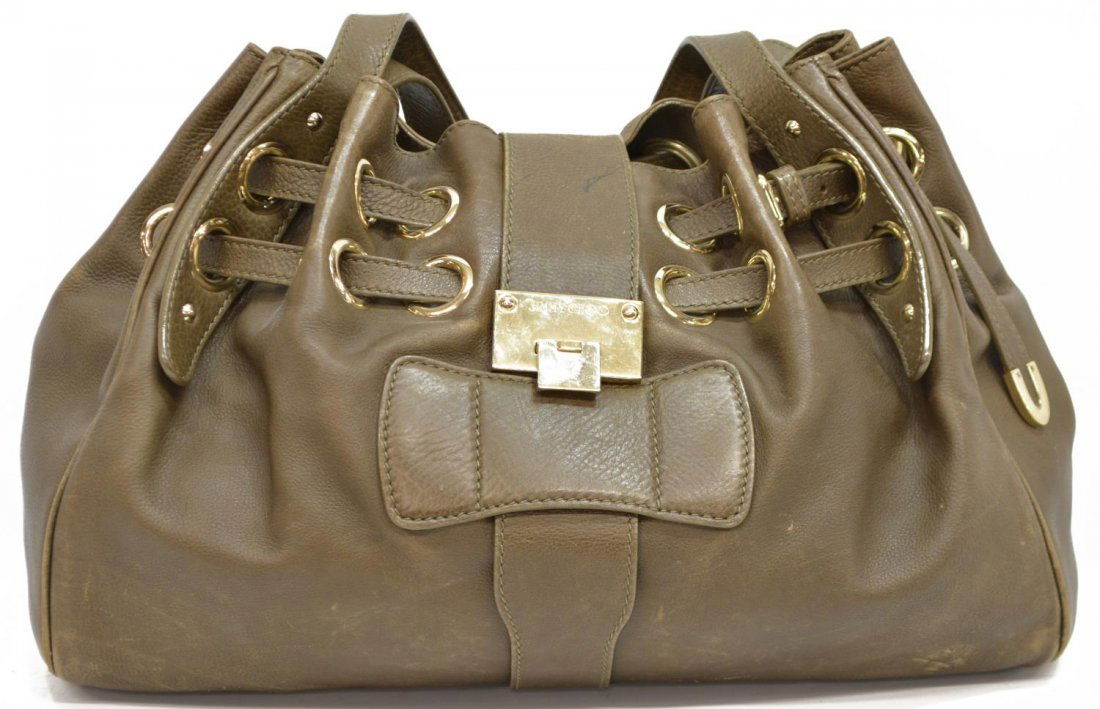 JIMMY CHOO 'RAMONA' GREEN LEATHER SHOULDER BAG (1 of 6)