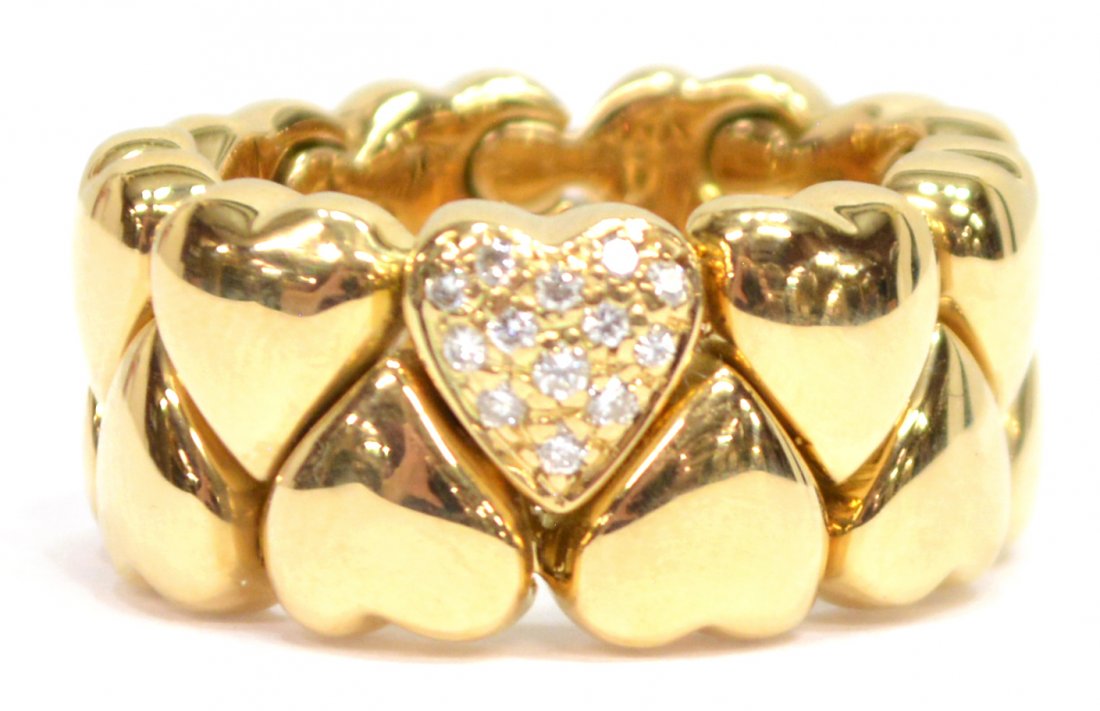 LADIES CARTIER 18KT GOLD & DIAMOND HEART RING (1 of 3)
