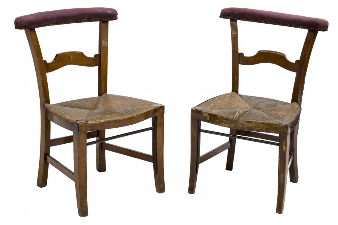 (2) COUNTRY SPANISH RUSH SEAT CHAIRS (1 of 2)