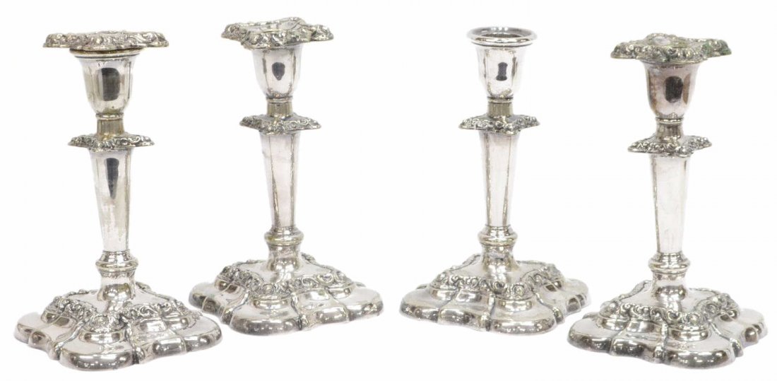 (4)ORNATE GORHAM MFG. CO. SILVERPLATE CANDLESTICKS (1 of 3)