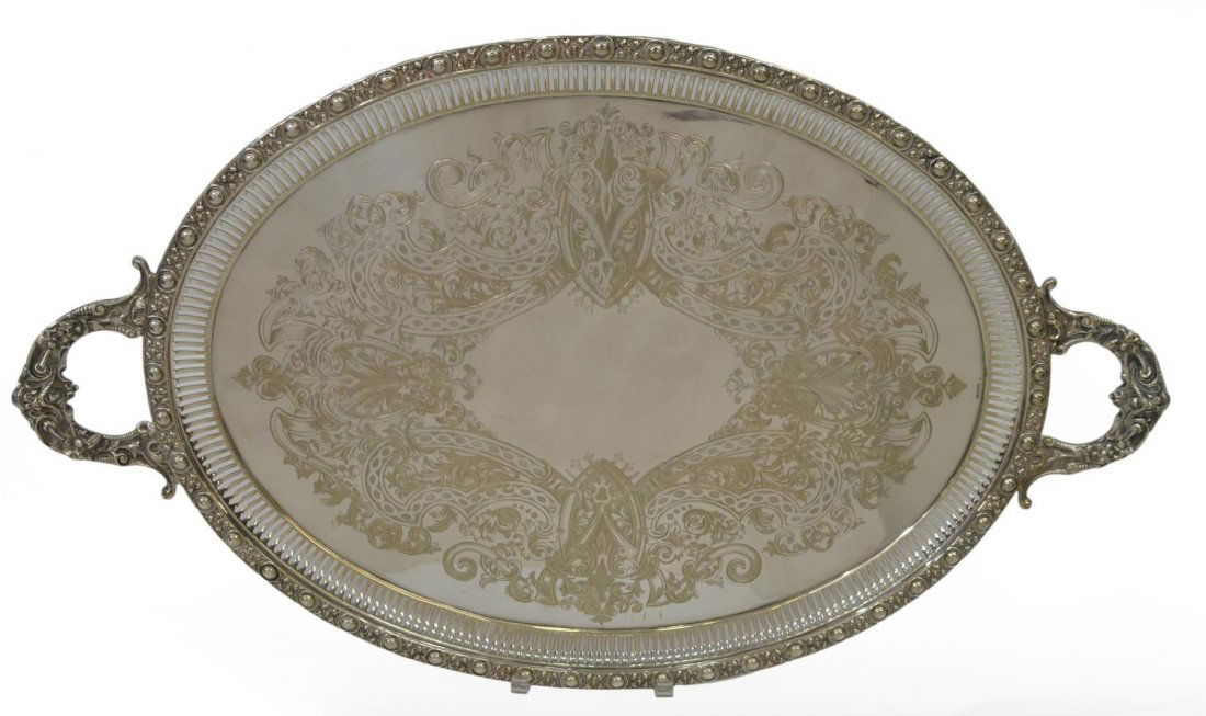 VICTORIAN SHEFFIELD SILVERPLATE TRAY BY JOHN ROUND (1 of 5)