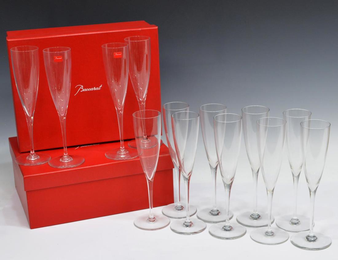 (13) BACCARAT COLORLESS CRYSTAL CHAMPAGNE FLUTES (1 of 5)