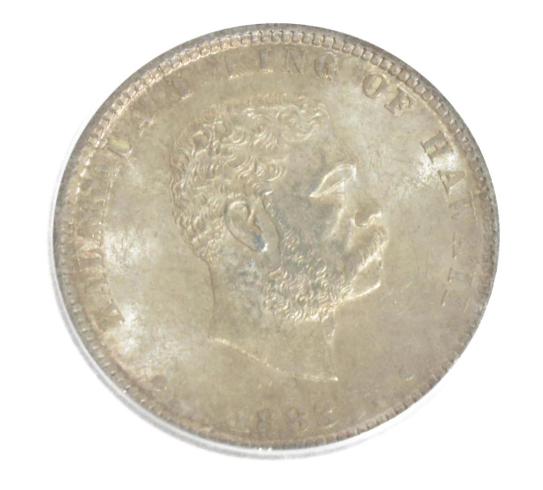 1883 KING OF HAWAII SILVER QUARTER DOLLAR COIN (1 of 3)