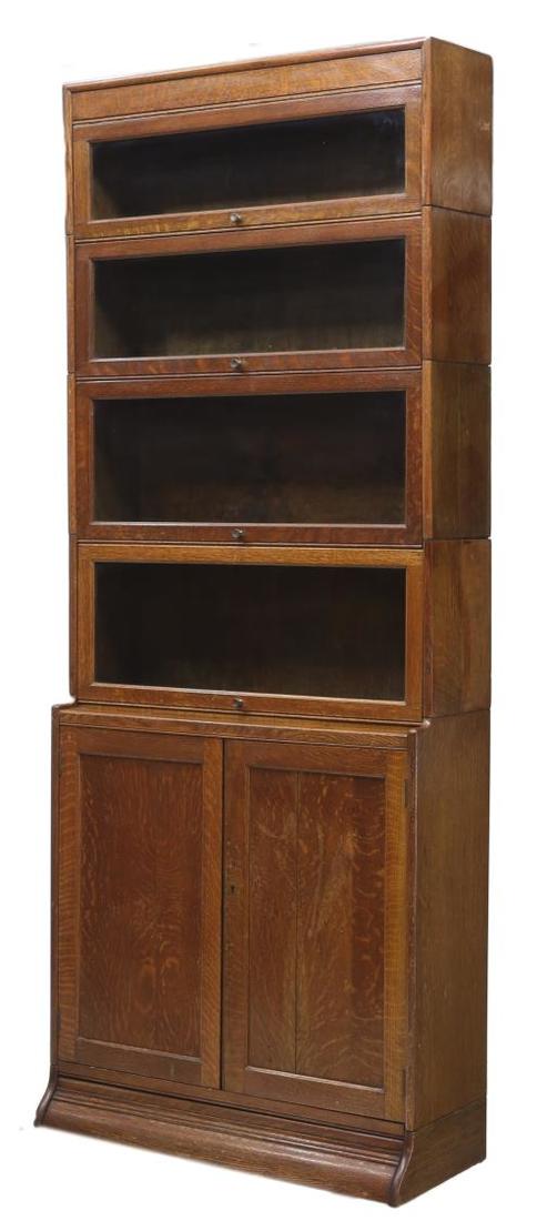 ENGLISH TIGER OAK LAWYERS STACKING BOOKCASE (1 of 2)