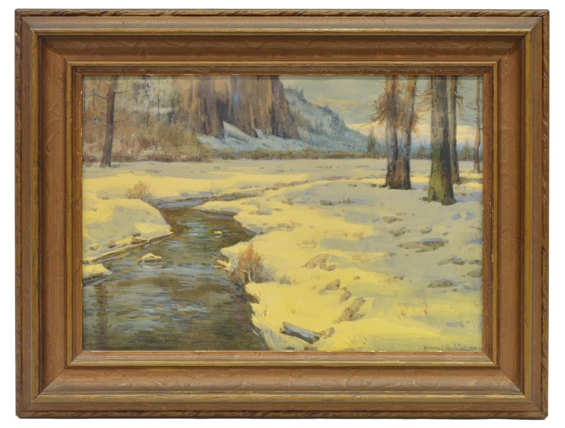 HENRY L. RICHTER (1870-1960), WINTER WATERCOLOR (1 of 4)
