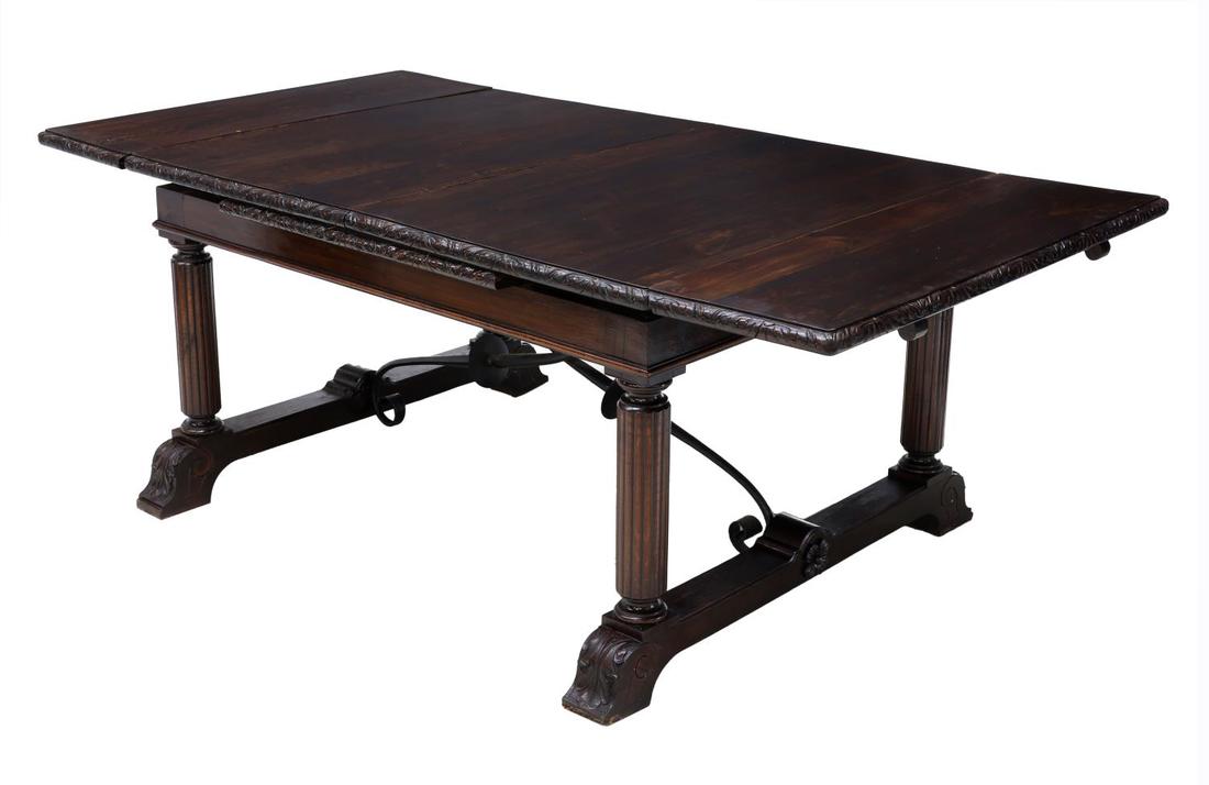 SPANISH CARVED BAROQUE EXTENDING DINING TABLE (1 of 3)