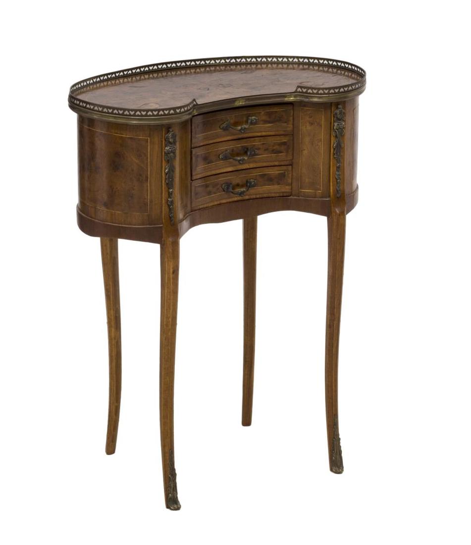 FRENCH THREE DRAWER SIDE TABLE (1 of 2)