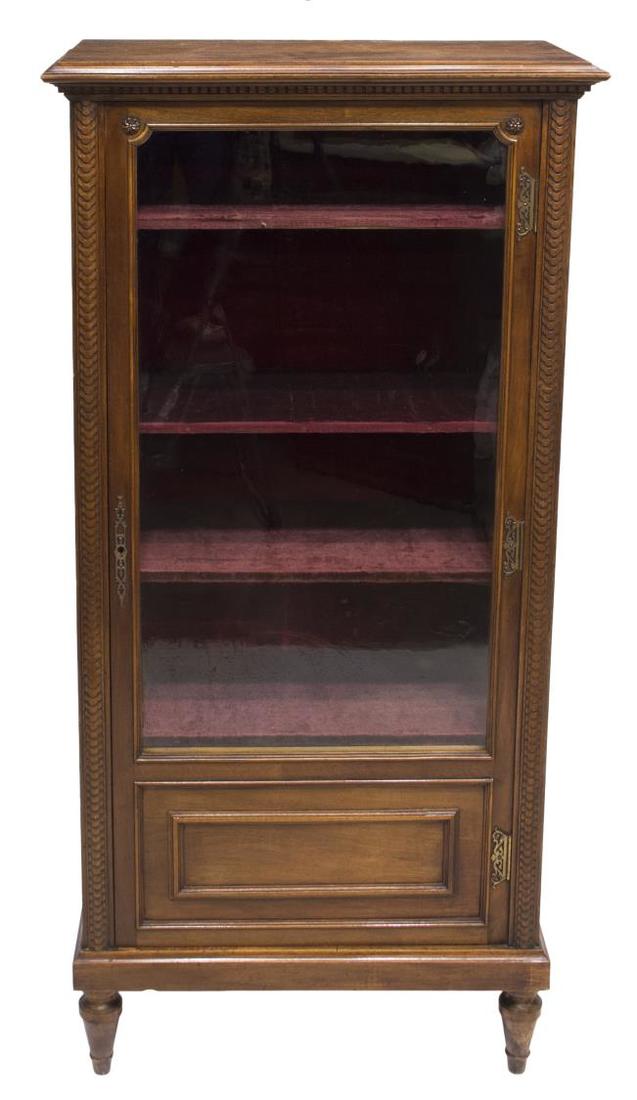 FRENCH WALNUT CASED VITRINE (1 of 2)