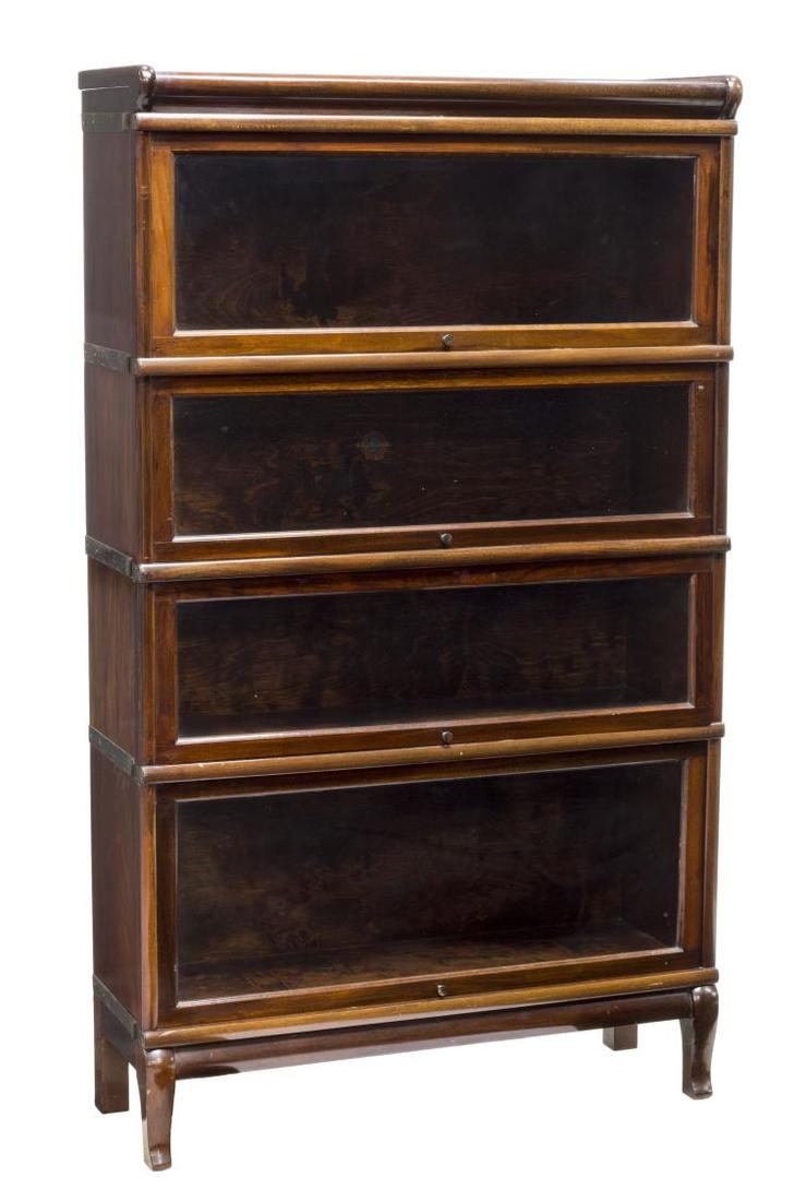 GLOBE WERNICKE MAHOGANY LAWYERS STACKING BOOKCASE (1 of 4)