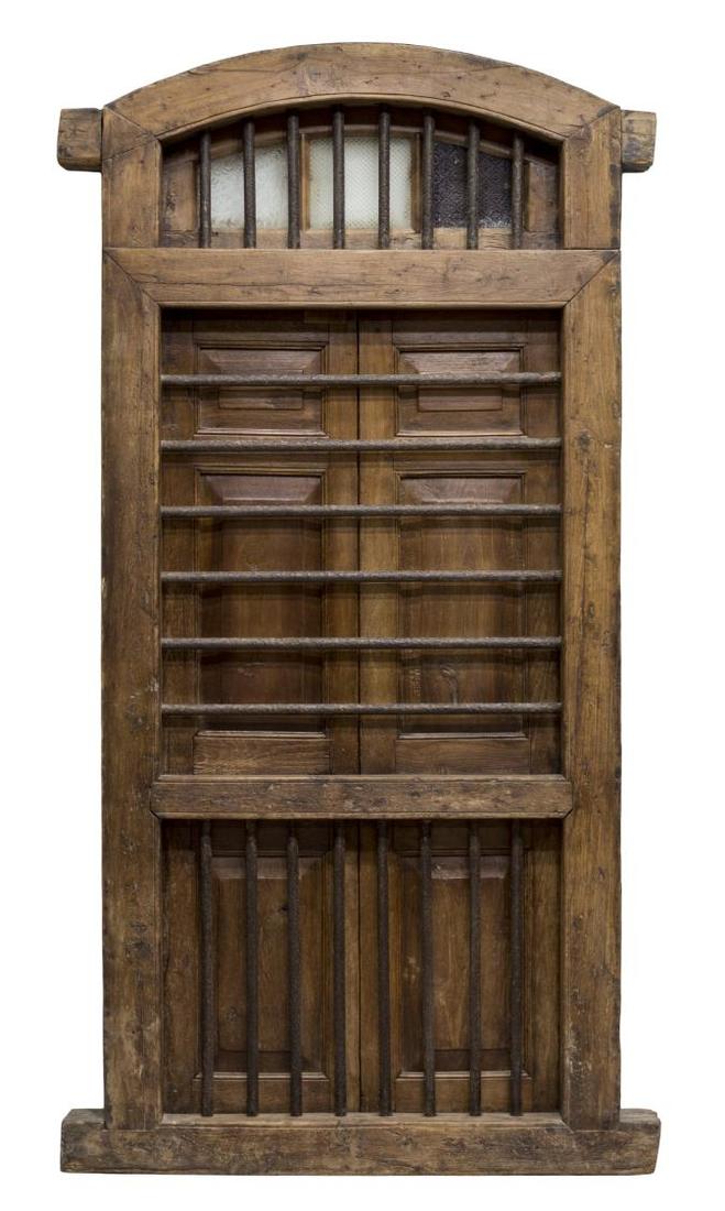 TEAKWOOD & IRON TWO DOOR WINDOW (1 of 3)