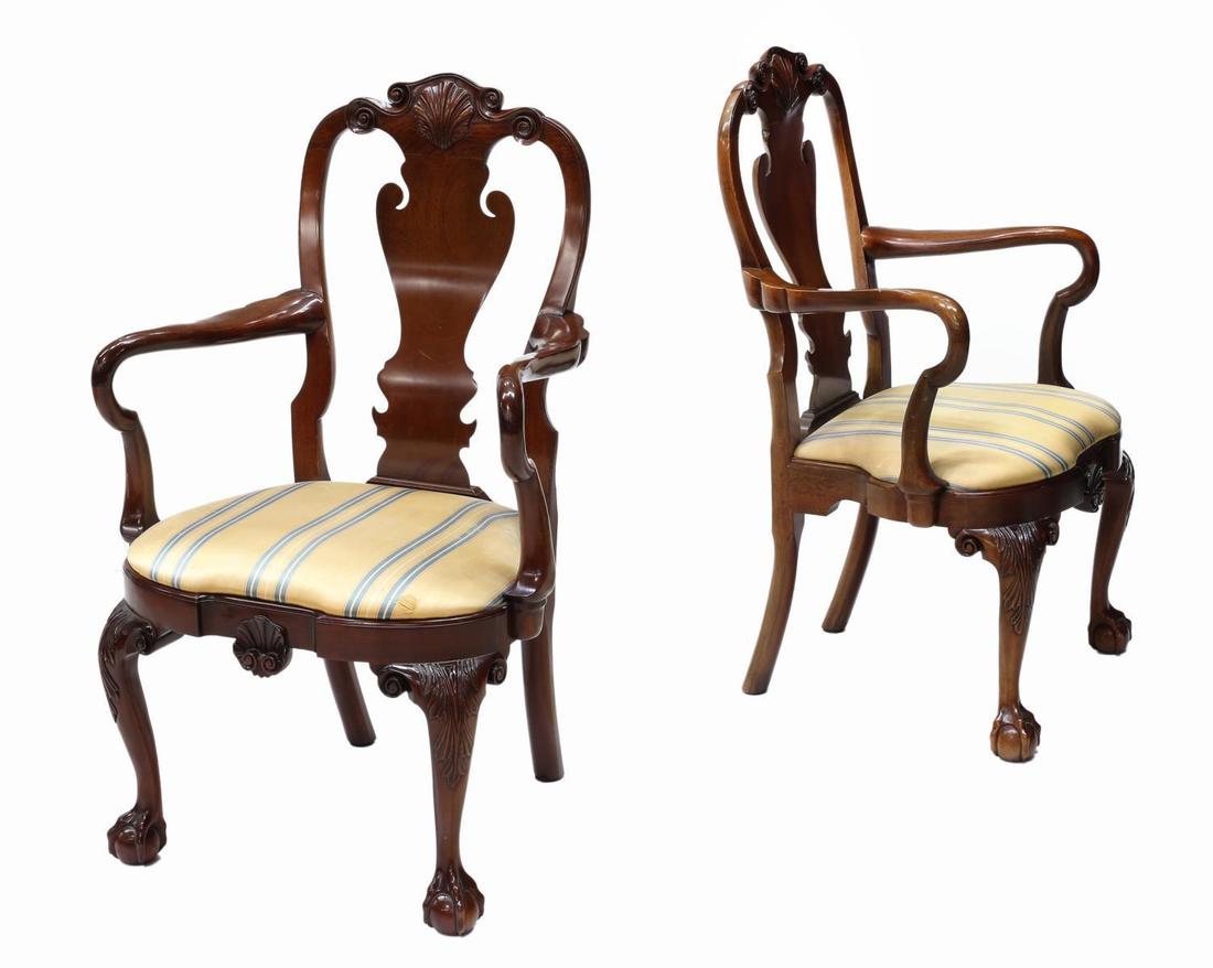 (PAIR) KINDEL WINTERTHUR QUEEN ANNE ARM CHAIRS (1 of 4)