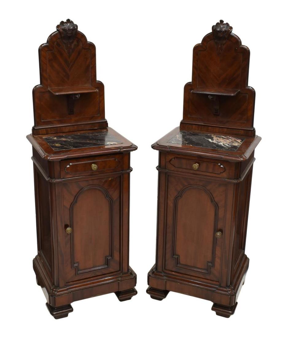 (PAIR) ITALIAN MAHOGANY BEDSIDE CABINETS (1 of 3)