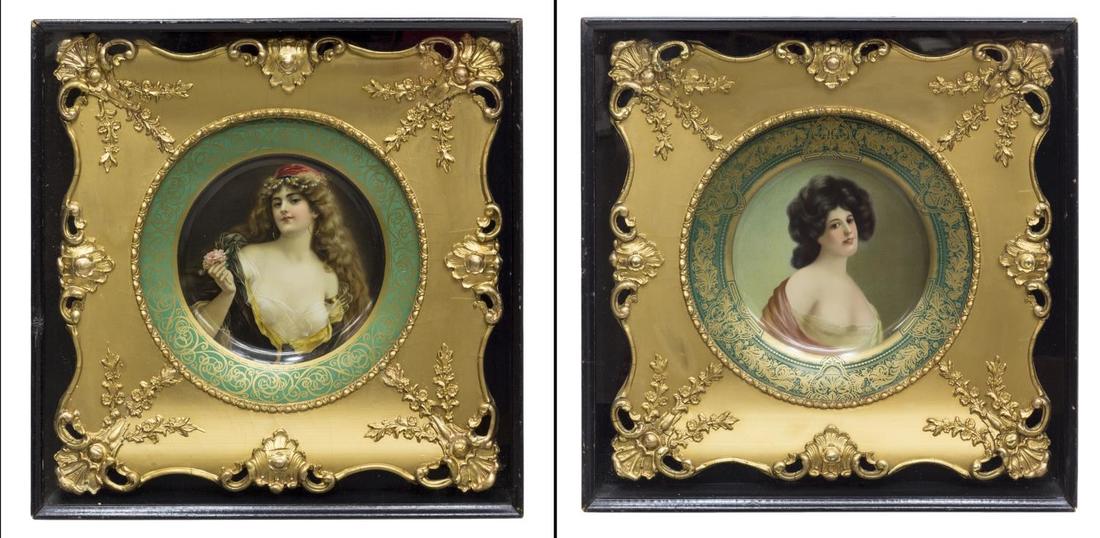 (2) SHADOWBOX FRAMED VIENNA METAL ART PLATES (1 of 3)