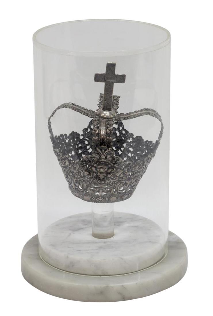 ANTIQUE RELIGIOUS SILVER SANTOS CROWN, MEXICO (1 of 3)