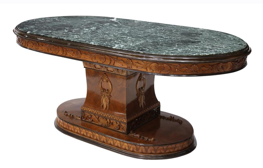 ITALIAN EMPIRE STYLE MARBLE TOP DINING TABLE (1 of 2)