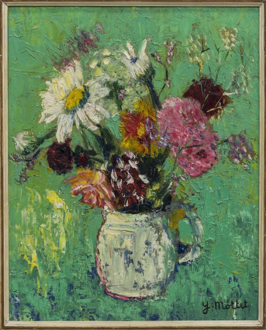 YVONNE MOTTET (1906-1968) OIL/BOARD STILL LIFE (1 of 5)