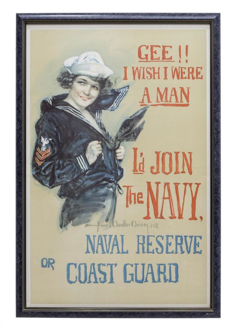 WWI NAVY RECRUIT POSTER, HOWARD CHANDLER CHRISTY (1 of 3)