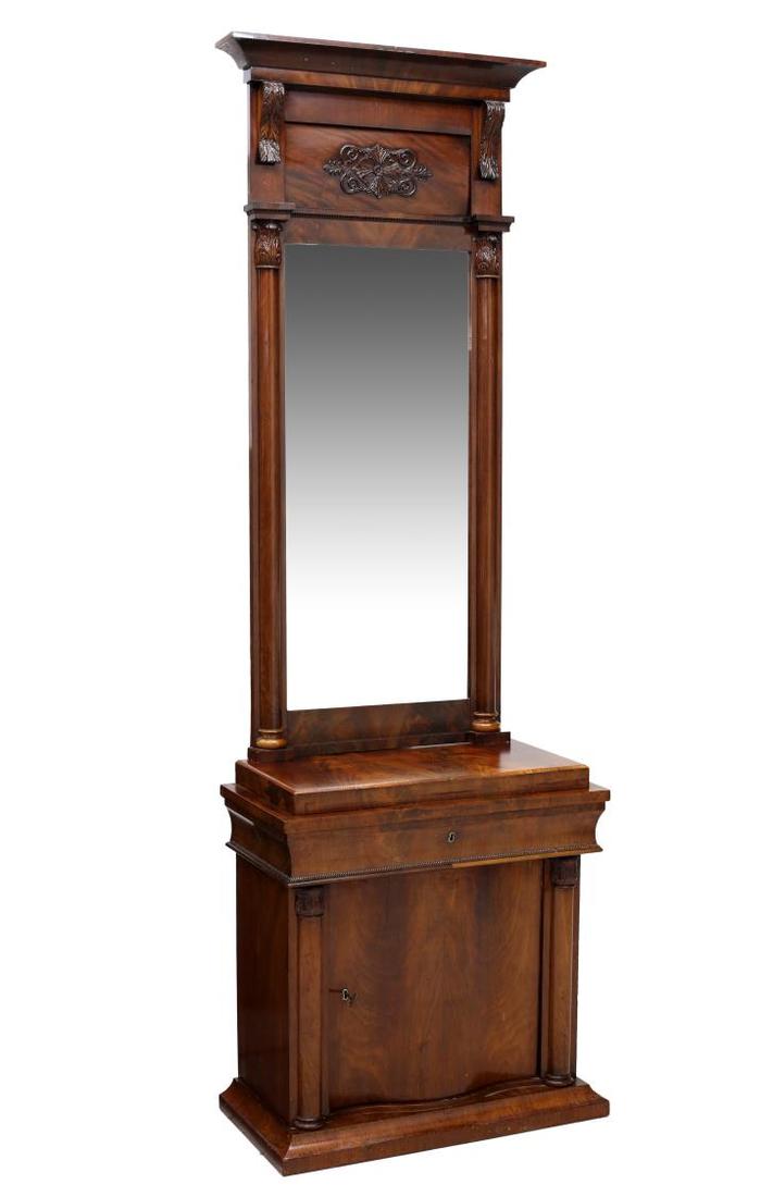 DANISH BIEDERMEIER MIRRORED MAHOGANY CONSOLE TABLE (1 of 4)