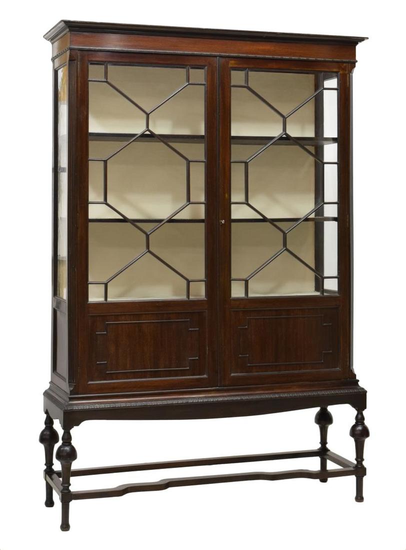 EDWARDIAN MAHOGANY DISPLAY CABINET (1 of 2)