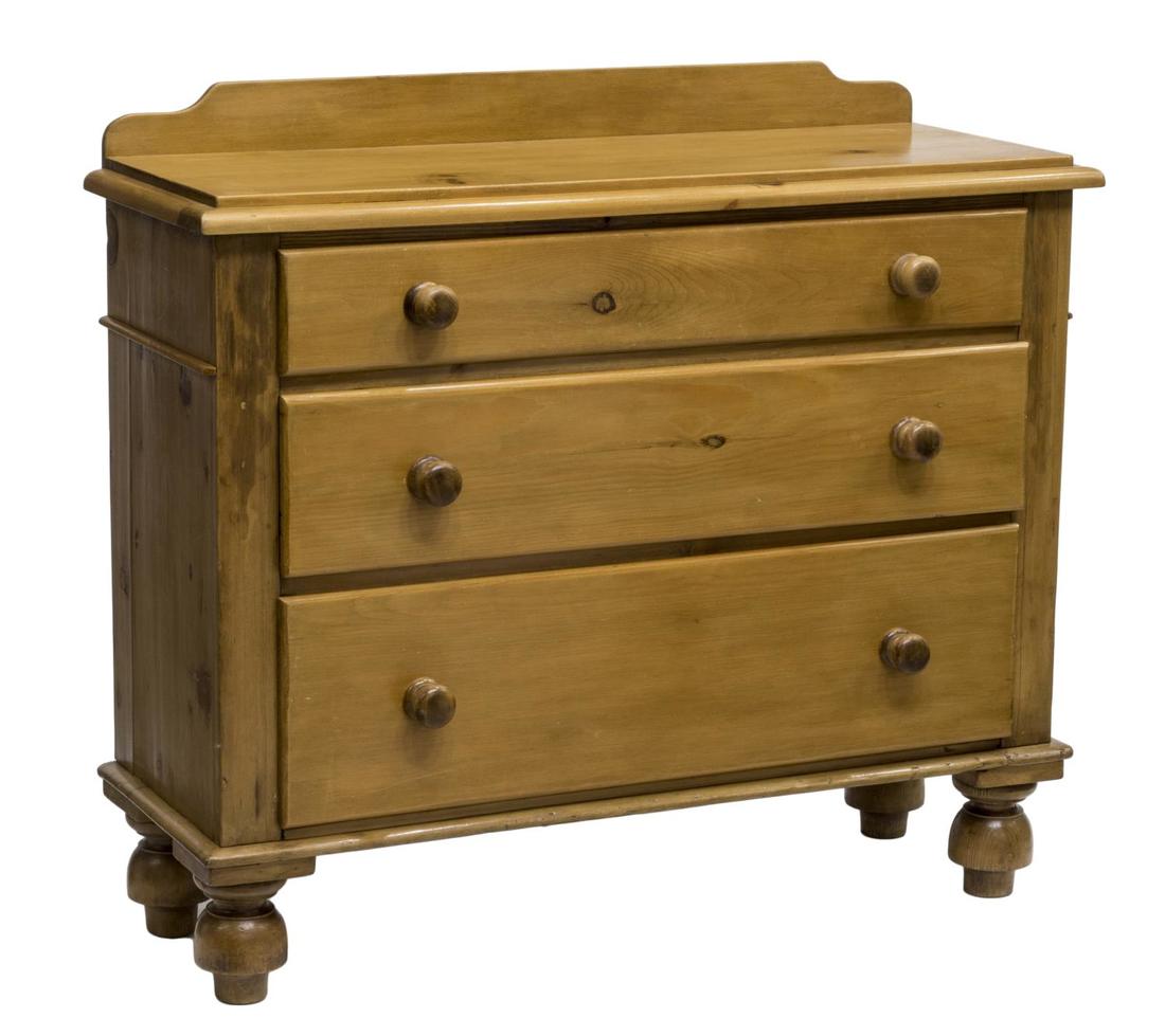 ENGLISH VICTORIAN PINE CHEST OF DRAWERS, C 1870 (1 of 2)
