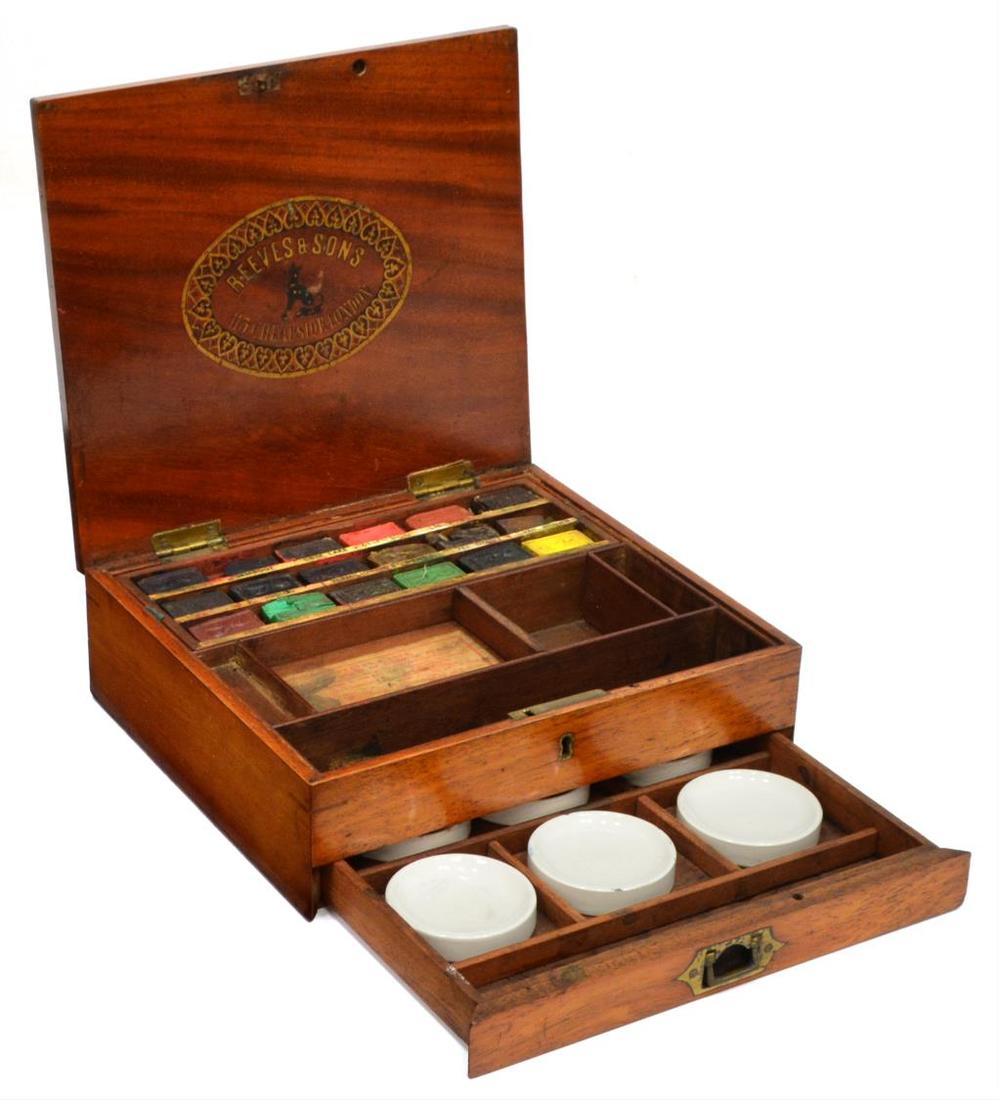 REEVES & SONS LONDON MAHOGANY ARTISTS BOX (1 of 6)
