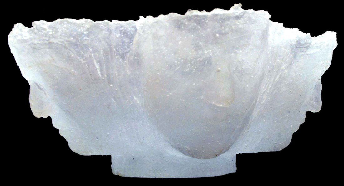 LARGE CRUSHED FROSTED GLASS MASQUE CENTER BOWL (1 of 4)