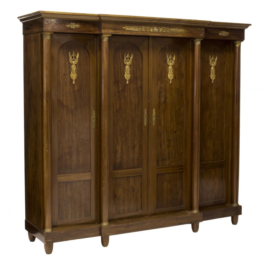 FRENCH EMPIRE STYLE WALNUT BOOKCASE EARLY 20TH C (1 of 4)