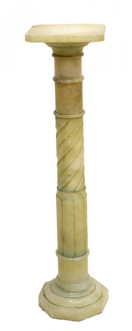 ITALIAN CARVED ONYX COLUMN PEDESTAL STAND (1 of 2)
